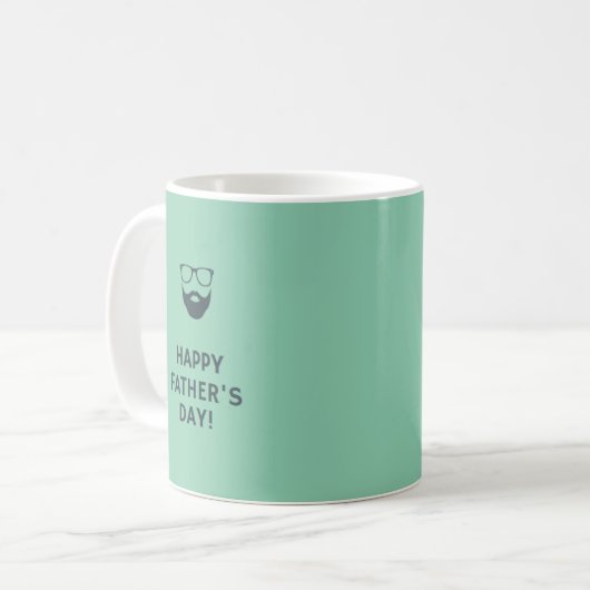 Beard man happy vaderdag turquoise koffiemok (Voorkant links)