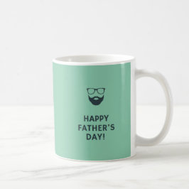 Beard man happy vaderdag turquoise koffiemok