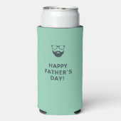 Beard man happy vaderdag turquoise seltzer blikjeskoeler (Seltzer Achterkant)