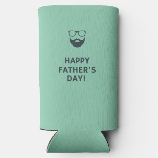 Beard man happy vaderdag turquoise seltzer blikjeskoeler (Achterkant)