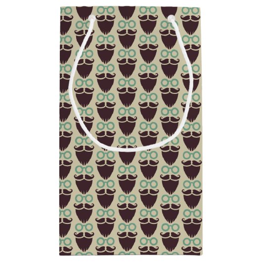 Beard Mustache Glasses patroon kleine cadezak Klein Cadeauzakje (Achterkant)