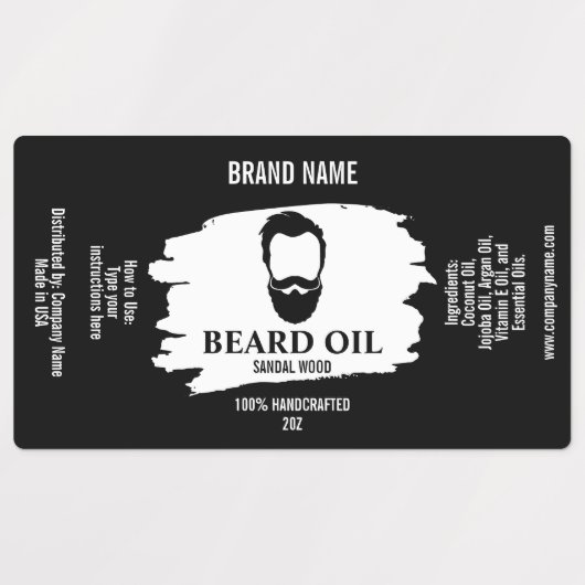 Beard Oil Label sjabloon pakket productpakket (Design 2)