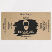 Beard Oil Label template-pakket product add logo (Design 1)