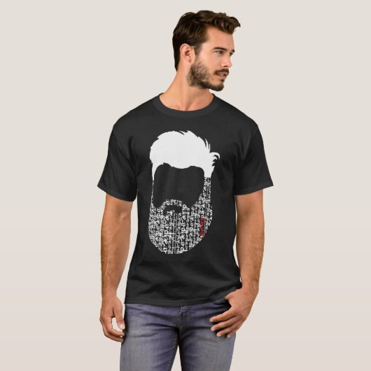 beard rojo blanco t-shirt (Voorkant volledig)