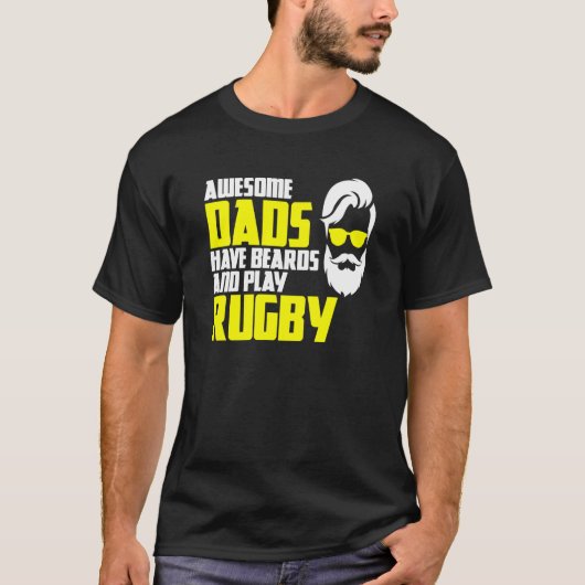 Beard Rugby Saying Fathers Day Rugby T-shirt (Voorkant)