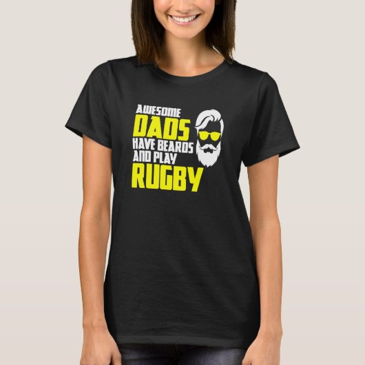 Beard Rugby Saying Fathers Day Rugby T-shirt (Voorkant)