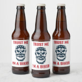 Beard Scull | Motorrijcyclus | Vertrouw me dat ik  Bier Etiket (Flessen)