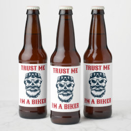 Beard Scull | Motorrijcyclus | Vertrouw me dat ik  Bier Etiket