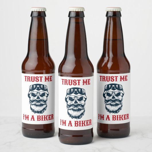 Beard Scull | Motorrijcyclus | Vertrouw me dat ik  Bier Etiket (Flessen)