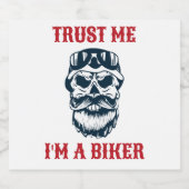 Beard Scull | Motorrijcyclus | Vertrouw me dat ik  Bier Etiket (Enkel label)