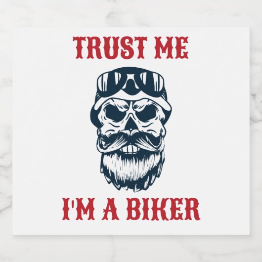 Beard Scull | Motorrijcyclus | Vertrouw me dat ik  Bier Etiket (Enkel label)