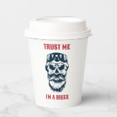 Beard Scull | Motorrijcyclus | Vertrouw me dat ik  Papieren Bekers (Voorkant)