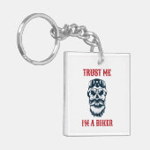Beard Scull | Motorrijcyclus | Vertrouw me dat ik  Sleutelhanger (Voorkant Links)