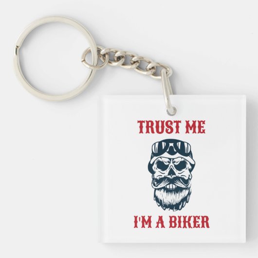 Beard Scull | Motorrijcyclus | Vertrouw me dat ik  Sleutelhanger (Voorkant)