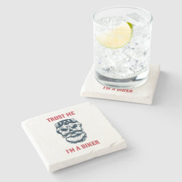 Beard Scull | Motorrijcyclus | Vertrouw me dat ik  Stenen Onderzetter