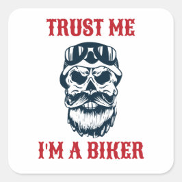 Beard Scull | Motorrijcyclus | Vertrouw me dat ik  Vierkante Sticker