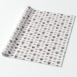 Beard Silhouette Wrapping Paper Funny Facial Hair Cadeaupapier