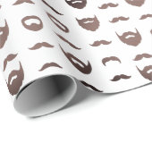 Beard Silhouette Wrapping Paper Funny Facial Hair Cadeaupapier (Rol Hoek)