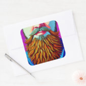 Beard Vierkante Sticker (Envelop)