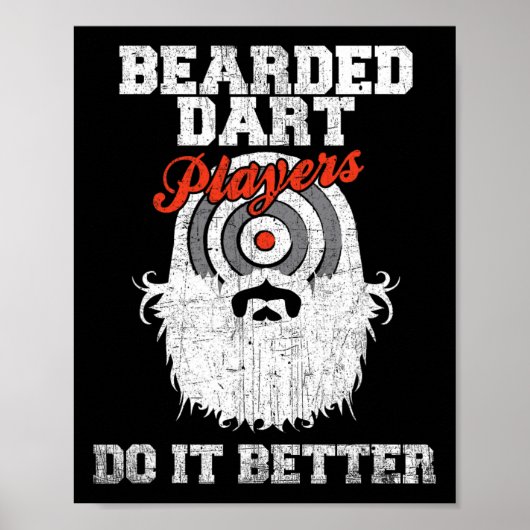 Bearde kunstspelers doen het beter grappig dartboa poster (Voorkant)