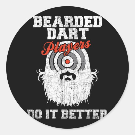 Bearde kunstspelers doen het beter grappig dartboa ronde sticker (Voorkant)