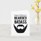Bearded Bada** Verjaardag Kaart (Gele Bloem)