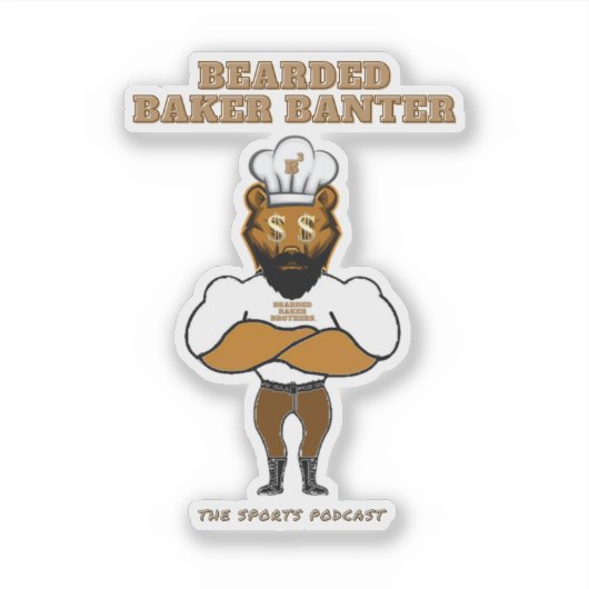 Bearded Baker Banter podcast logo Sticker (Voorkant)
