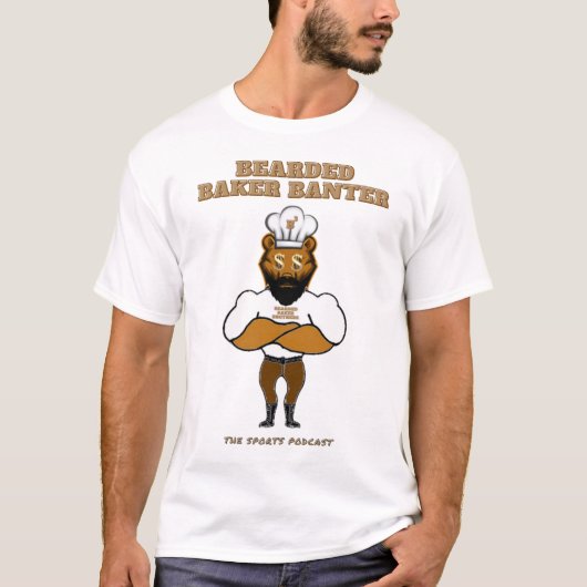 Bearded Baker Banter podcast logo T-shirt (Voorkant)