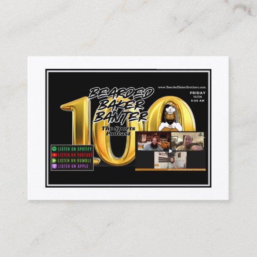 Bearded Baker Banter Trading Kaarten: 100e aflever Contactkaartje (Voorkant)