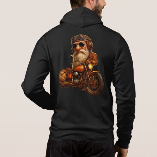Bearded Biker Hoodie – Vintage Rider Style (Achterkant)