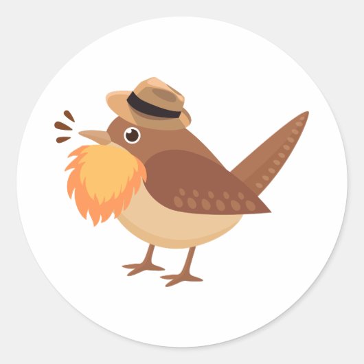 Bearded Bird met Oranje Baard Stickers (Voorkant)
