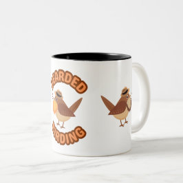 Bearded Birding Logo en Bearded Birds Tweekleurige Koffiemok