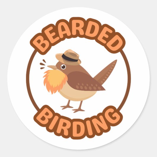 Bearded Birding met Oranje Baard Stickers (Voorkant)