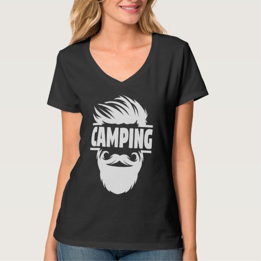 Bearded Camping kampvuur T-shirt (Voorkant)
