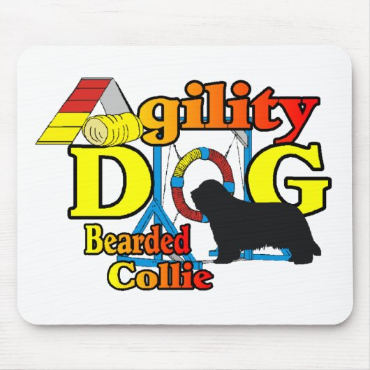 Bearded Collie Agility Gifts Muismat (Voorkant)