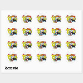 Bearded Collie Agility Gifts Ronde Sticker (Vel)