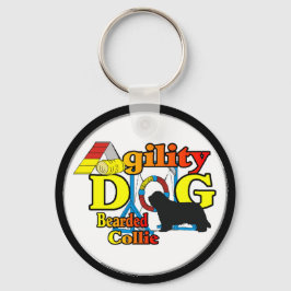 Bearded Collie Agility Gifts Sleutelhanger