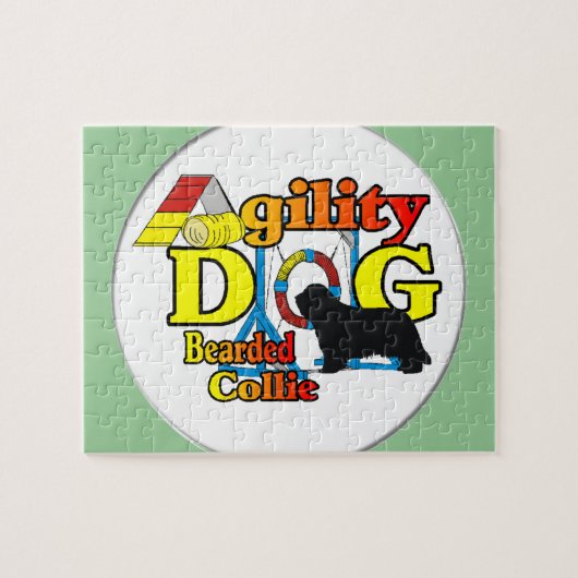 bearded collie agility legpuzzel (Horizontaal)