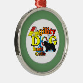 bearded collie agility metalen ornament (Rechts)