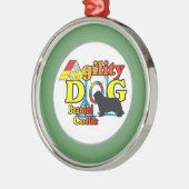 bearded collie agility metalen ornament (Links)