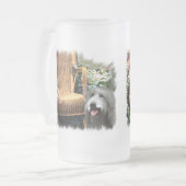 Bearded Collie Art Gifts Matglas Bierpul (Voorkant links)