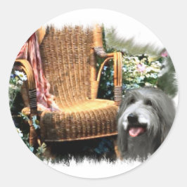 Bearded Collie Art Gifts Ronde Sticker