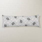 Bearded Collie Beardie Black Tekening Schattigee D Lichaamskussen (Achterkant)