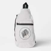 Bearded Collie Beardie Black Tekening Schattigee D Sling Bag (Voorkant)