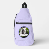 Bearded Collie Beardie Zwart Schilderen Schattigee Sling Bag (Voorkant)
