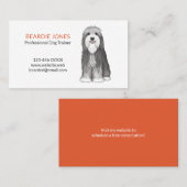 Bearded Collie Cartoon Dog | Cute Pet Care Visitekaartje (Voorkant / Achterkant)