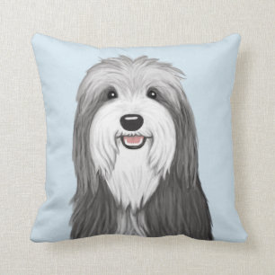 Bearded Collie Cartoon Dog Kussen