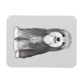 Bearded Collie Cartoon Dog Magneet (Horizontaal)
