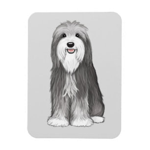 Bearded Collie Cartoon Dog Magneet
