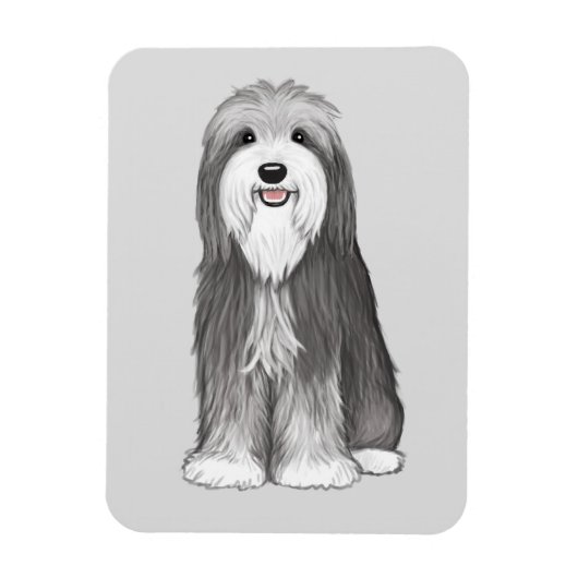 Bearded Collie Cartoon Dog Magneet (Verticaal)